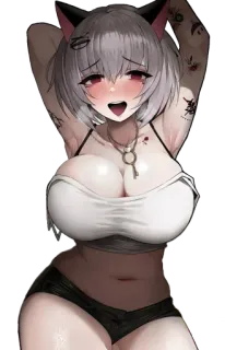 😍 14d299aa anime, cat girl, sexy telegram sticker