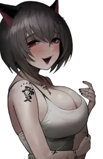 😍 5918e1e8 anime, cat girl, woman, sexy telegram sticker