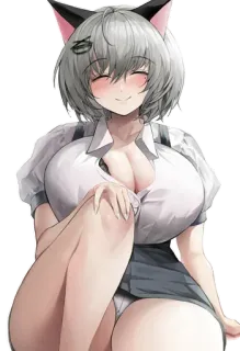 😍 92d528a9 anime, cat girl, fanart, anime girl telegram sticker