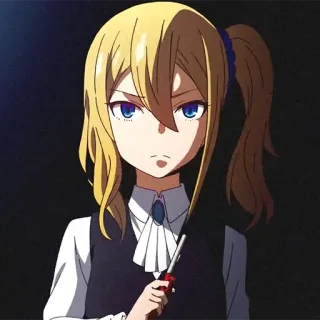 🤧 124a94d8 Ai Hayasaka Kaguya-sama: Love Is War Anime, Vrouw, Schoolmeisje, Blond haar, Blauwe ogen telegram sticker