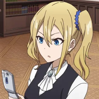 🤨 86ecded0 Hayasaka Ai Kaguya-sama: Love Is War anime, Hayasaka Ai, Kaguya-sama: Love Is War, schattig, blond, telefoon telegram sticker