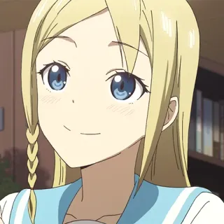 🙂 9429369f anime, meisje, blond, vlecht telegram sticker