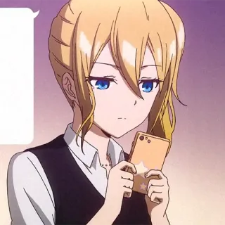 🧐 c20645f5 Kei Shirogane Kaguya-sama: Love Is War Anime, Kei Shirogane, Kaguya-sama: Love is War, blond haar, anime meisje, smartphone telegram sticker