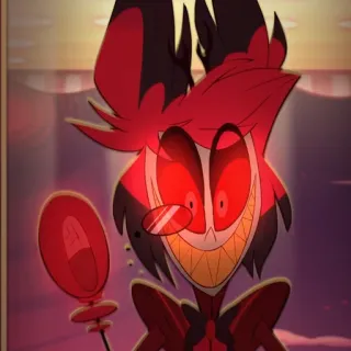 👹 47950259 Alastor Hazbin Hotel Alastor, Hazbin Hotel, hoạt hình, quỷ, nụ cười telegram sticker