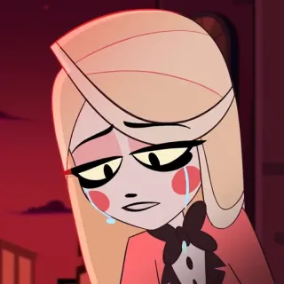 😢 9bec3ecc Charlie Magne Hazbin Hotel hoạt hình, buồn, khóc, Hazbin Hotel, Charlie Magne telegram sticker