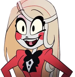 ๐ 1f9704f8 Charlie Morningstar Hazbin Hotel hazbin hotel, charlie, morningstar, cartoon, smiling telegram sticker