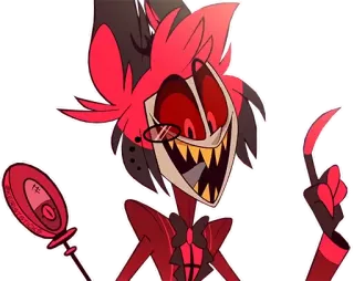 ๐ 2db0af7c Alastor Hazbin Hotel demon, radio demon, red, cartoon telegram sticker
