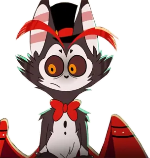 ๐ณ fec25849 Husker Hazbin Hotel demon, cat, gambler, cartoon, hotel telegram sticker