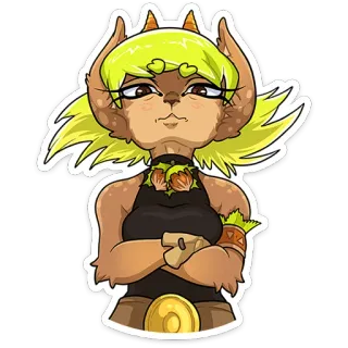 ☺️ 06a64416 漫画, 動物, キャラクター, ファンタジー, 哺乳類 telegram sticker