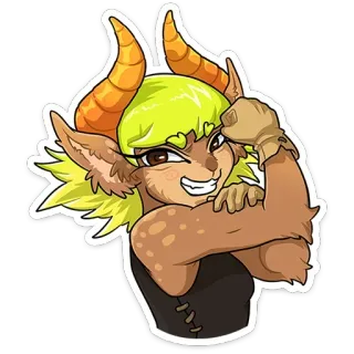 💪 138a3041 Hirsch, Fell, Anthro, Cartoon, Figur, Süß, Fantasy telegram sticker