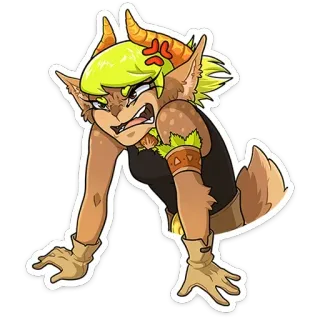 🤬 33c417f9 Fellwesen, Charakter, Cartoon, Anthropomorph, Wütend, Kreatur telegram sticker