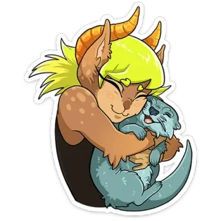 🫂 6512cabc otter, umarmung, niedlich, skurril, monster, cartoon telegram sticker