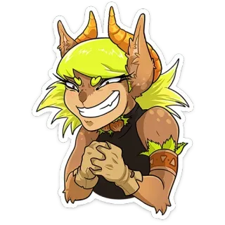 😈 7b41bb15 Cartoon, Figur, Fantasy, Kreatur, Hörner, Fell telegram sticker