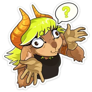 🤷‍♀️ 93052f09 Cartoon, Ziege, Frage, Verwirrt, Monster, Kreatur, Aufkleber telegram sticker