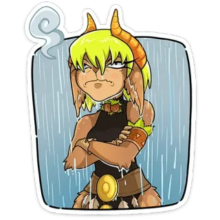 🙄 c152153b Fantasiewesen, Hörner, Anime Stil, Cartoon, Aufkleber telegram sticker