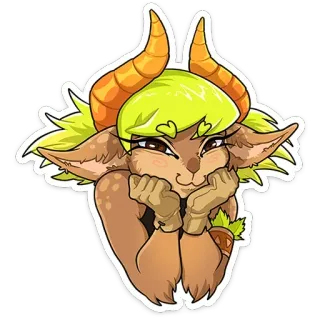 ☺️ ca0ccc8c Faun, Fantasy, Cartoon, Hirsch, Charakter, Kunst telegram sticker