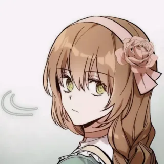 ✖️ b543ada3 gadis anime, ilustrasi, karakter, imut, mawar, bando, rambut pirang whatsapp sticker