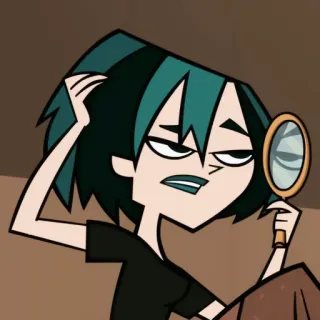 ✖️ 6eb3de67 Gwen Total Drama cartone animato, Gwen, Total Drama, animato, teenager, ragazza, specchio telegram sticker