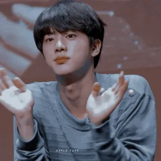 🕊 0baa9555 Jin APPLE TAPE k-pop, jin, bts, singer, music, idol whatsapp sticker