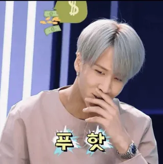 🇦🇷 54e9580e 푸핫 dinheiro, pessoa, coreano, k-pop, rindo, entretenimento whatsapp sticker