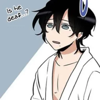 🖇 459a2dae Is he deaf...? 애니메이션, 남자, 질문, 만화, 코믹 whatsapp sticker