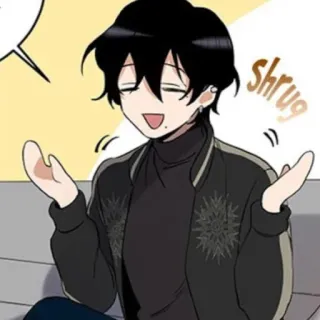 🌚 60b2ae15 shrug 어깨 으쓱, 캐릭터, 만화 whatsapp sticker