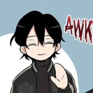 🌚 98f0349e AWK 만화, 애니메이션, 손 흔들기, 인사 whatsapp sticker