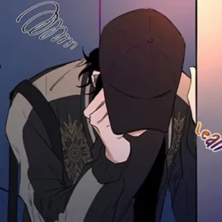 🖇 a77935a6 Leal 남자, 모자, 재킷, 피곤한, 애니메이션 스타일, 땀 whatsapp sticker