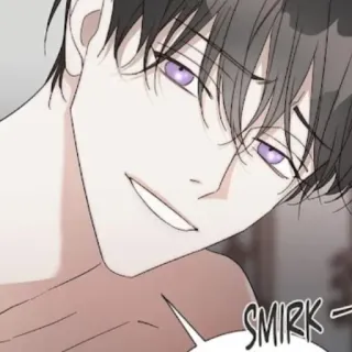 🎠 732c1987 Smirk 动漫, 男人, 坏笑, 卡通 telegram sticker