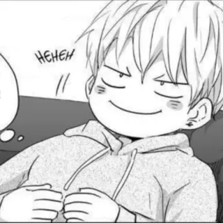 🪁 332bc3fb HEHEH sorrisetto, anime, felpa con cappuccio, manga, ragazzo, sorriso telegram sticker