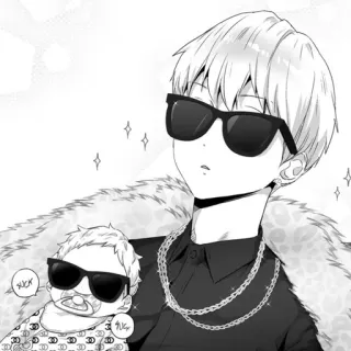 🎡 622e66c4 Anime, Manga, Occhiali da sole, Bambino, Cappotto di pelliccia, Gioielli telegram sticker