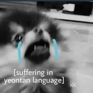🌪 d208a354 [suffering in yeontan language] dog, crying, suffering, meme telegram sticker
