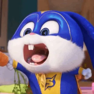 🐰 32dc3389 Snowball The Secret Life of Pets lapin, lapinou, super-héros, dessin animé, animal, animal de compagnie, carotte, en colère whatsapp sticker