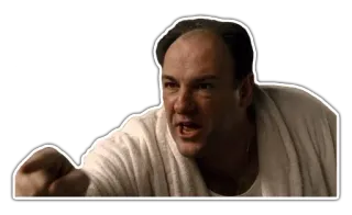 😡 90a76c8b Tony Soprano The Sopranos Tony Soprano, Les Soprano, HBO, en colère, pointant, chef mafieux whatsapp sticker