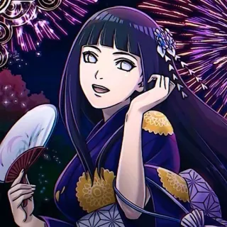 💎 fce117c2 Hinata Hyuga Naruto Anime, Hinata, Naruto, Kimono, Fogos de artifício whatsapp sticker
