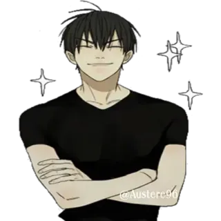 🚬 53b50bce @Austere96 Anime, Mann, Glitzer, Cartoon telegram sticker