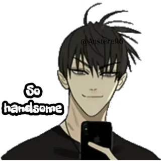 🚬 e069091a So handsome Anime, gutaussehend, Mann, Sticker telegram sticker
