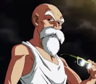 🤨 05ddbb70 Master Roshi Dragon Ball anime, martial arts, old man, glasses, bald, dragon ball whatsapp sticker