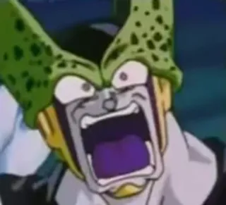 💀 bb868654 Cell Dragon Ball Z anime, dragon ball z, cell, villain, screaming, angry whatsapp sticker