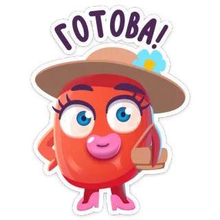 👩 4697bb5c ГОТОВА! Cartone animato, Personaggio, Divertente, Donna, Cappello, Pronto telegram sticker