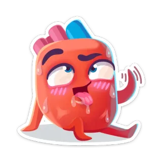 🥰 a22a0e36 adesivo, cartone animato, sudato, goffo, personaggio telegram sticker