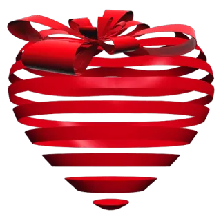 ❤ 42f10037 hati, merah, pita, hadiah, cinta, hari Valentine whatsapp sticker