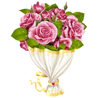 💐 b119cc3e mawar, buket, bunga, merah muda, romansa, hadiah, rangkaian bunga whatsapp sticker