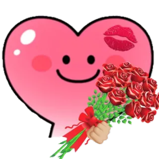 🌹 0172dc86 ハート, キス, バラ, 愛, 花, ロマンス, バレンタイン telegram sticker