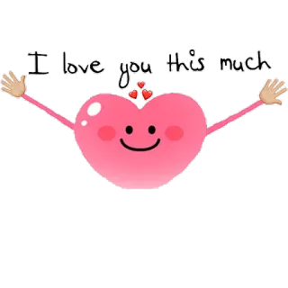 ❤ dda5ca3d I love you this much ハート, 愛, 可愛い, 愛情, 関係, 挨拶 telegram sticker