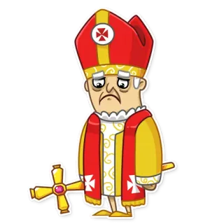 😞 91d906a0 papież, osoba duchowna, kardynał, biskup, kreskówka, naklejka telegram sticker