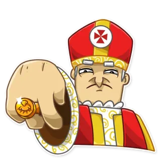 😠 f184c910 Kreskówka, Papież, Obraźliwe, Religia, Środkowy palec, Gest telegram sticker