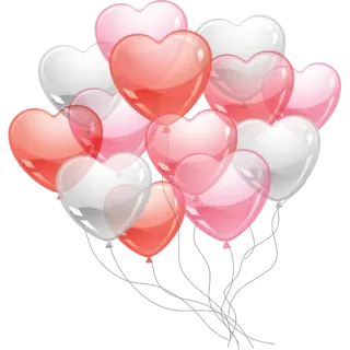 💕 8e4e2b92 hati, balon, cinta, merah muda, putih telegram sticker