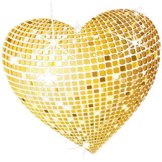 💛 a85bb7e6 hati, emas, disko, berkilau, cinta telegram sticker