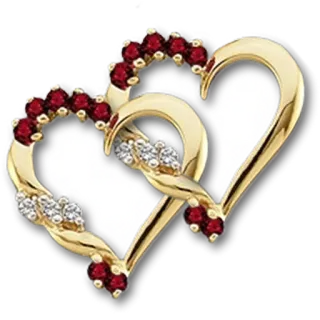 💕 a9eab1d6 perhiasan, hati, cinta, emas, rubi, berlian telegram sticker